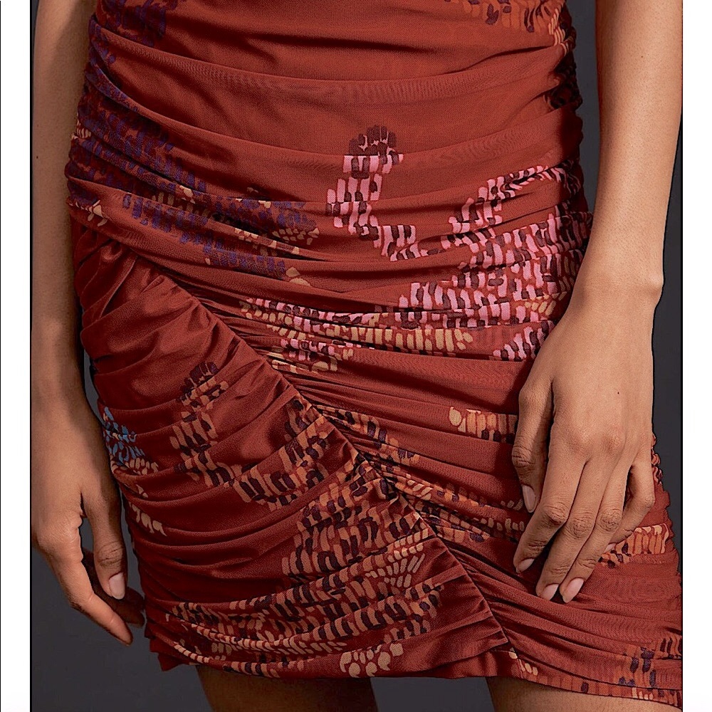 FARM RIO by Anthropologie Ruched Mesh Skirt - Picture 3 of 9